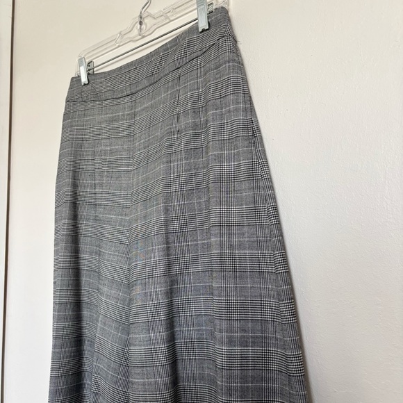 Jigsaw London Plaid Wide Leg Trouser Pants Size US 6 Gray Black Wool Blend Work - Picture 2 of 11